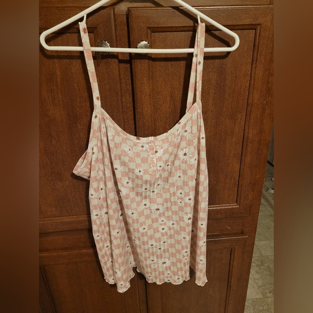 Indigo Bloom floral tank top